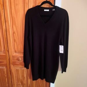Equipment Cashmere V-Neck Mini Sweater Dress NWT L